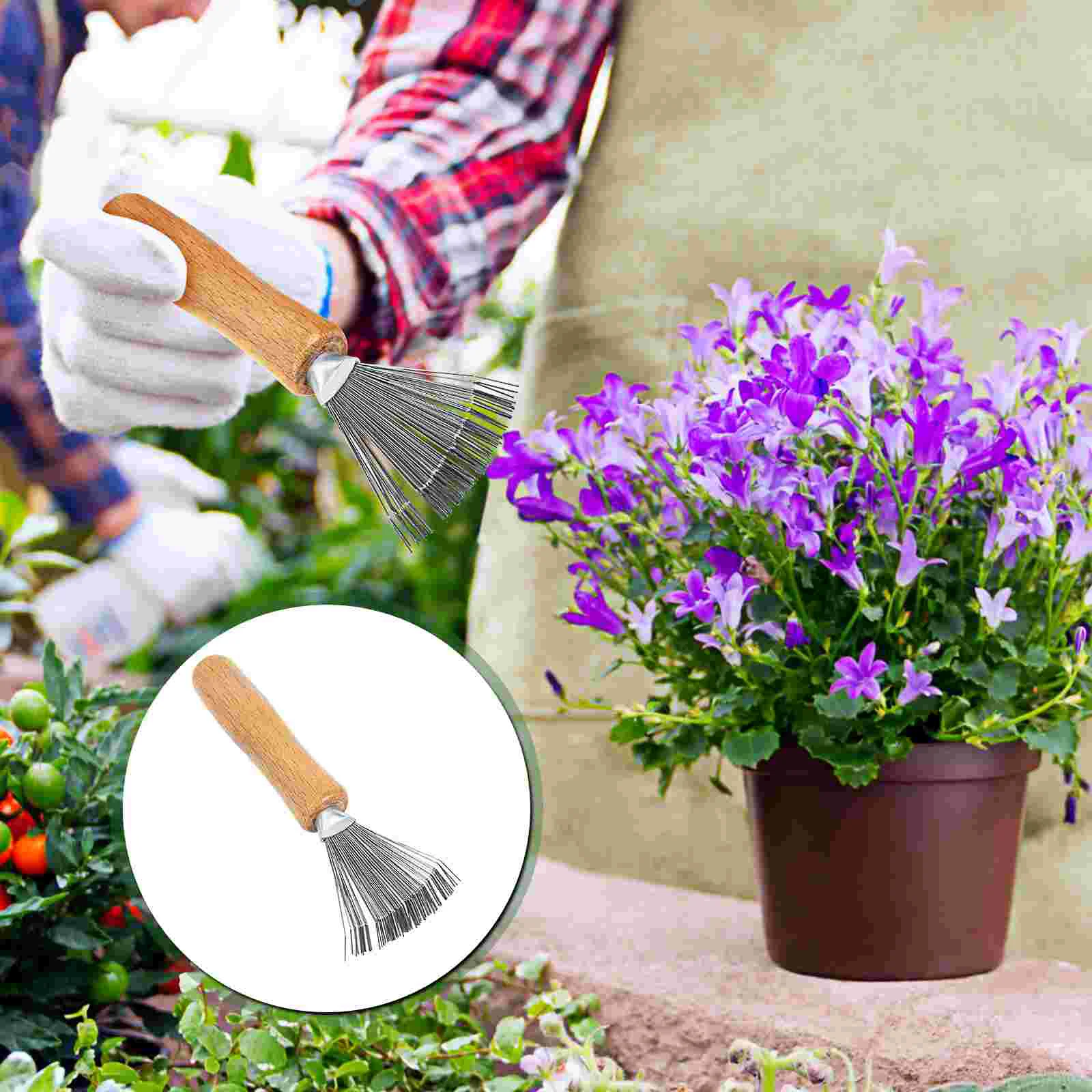 Очиститель чистящая кисть для цветов грабли волос инструмент расческа Kenzan