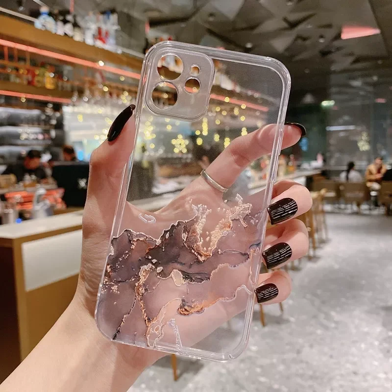 

Free Shipping Watercolor Marble Texture Phone Case For iPhone 12 11 Pro Max 13 Mini X XR XS Max 7 8 6s Plus SE 2020 Soft TPU Bac