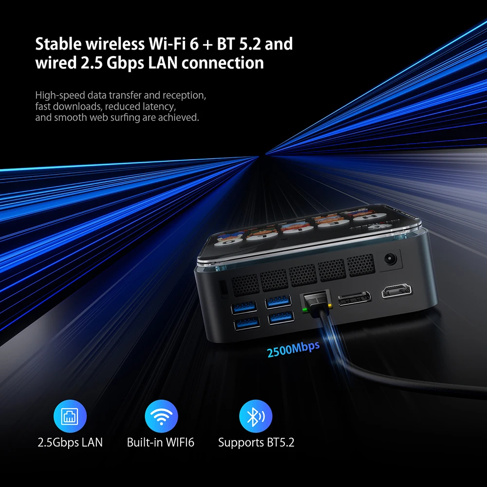 Chatreey AN3P Mini PC R7 7735HS 680M Игровой настольный компьютер с Wi-Fi 6Bluetooth 5.2HDMIDP (art.: 3920cbf352bae) - 3920cbf352bae
