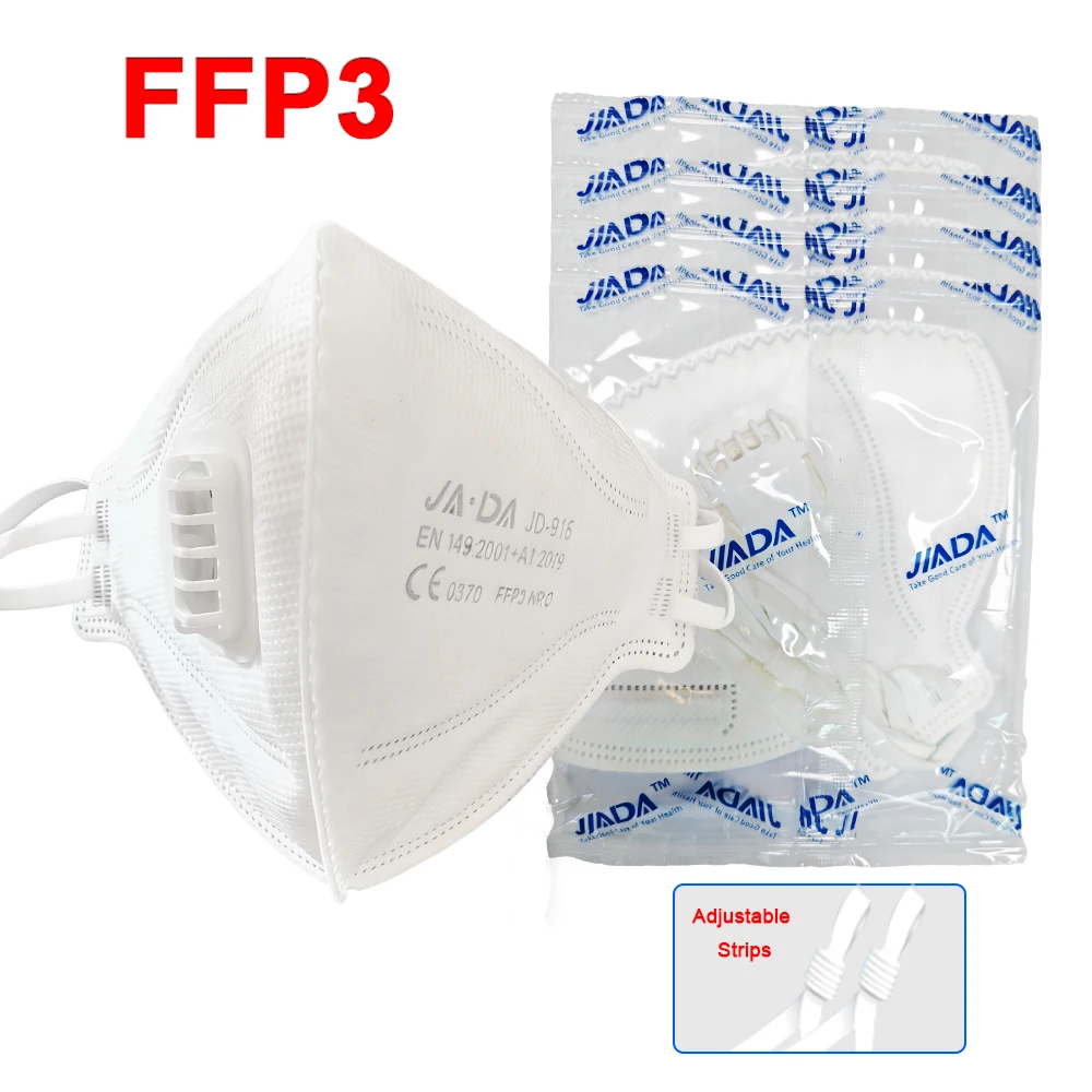 Фото Маски FFP3 3D, защитные маски для лица, 6-слойные, одноразовые, с сертификатом CE, для защиты органов дыхания, в индивидуальной упаковке №1