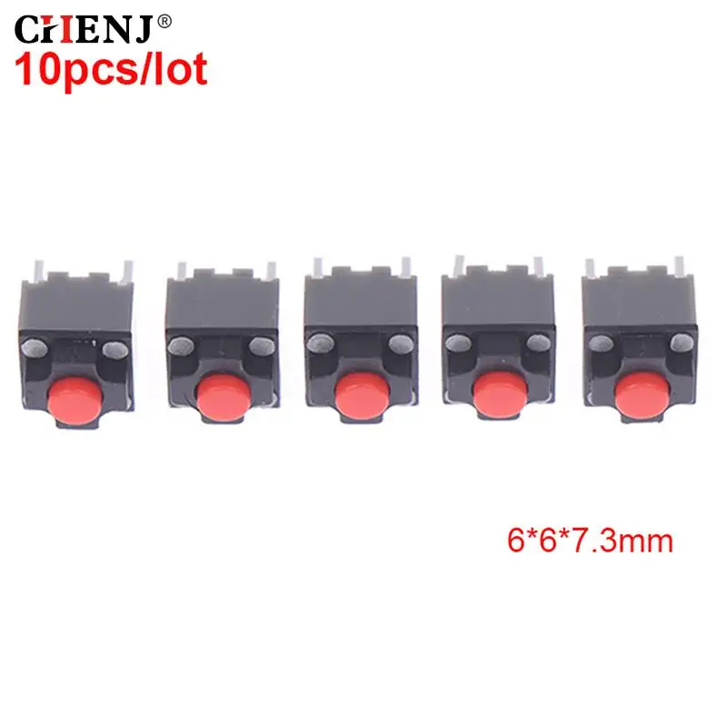 

10pc Mute Button 6*6*7.3mm Silent Switch Wireless Mouse Square Mute Micro Switch Button M330 M220 Repair Parts Replace Rectangle