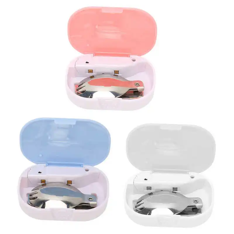 

UV Sanitizer Box UV Light Sanitizer Box Safe Healthy with Spoon for Travel for Home for Office