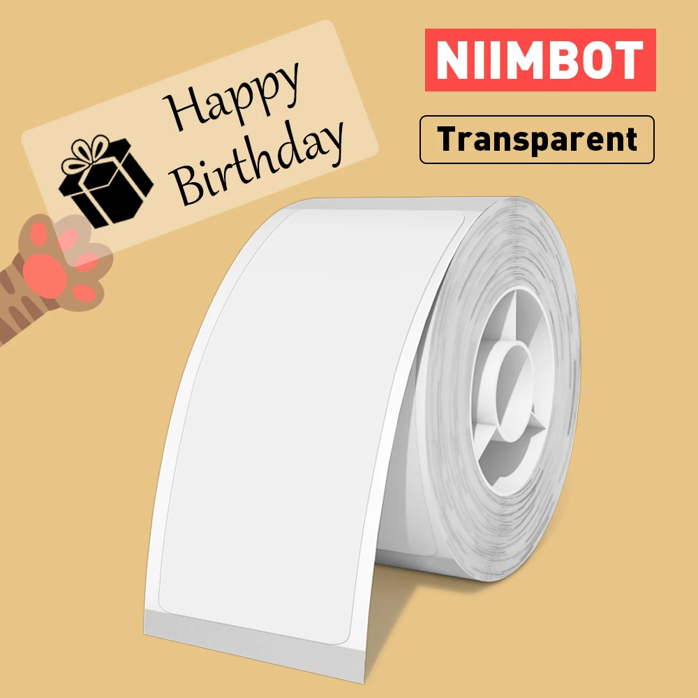

Бумага для этикеток Niimbot D101, фотобумага для термопринтера NIIMBOT D11 D110 D101 D11, прозрачная лента для этикеток 14/25 мм