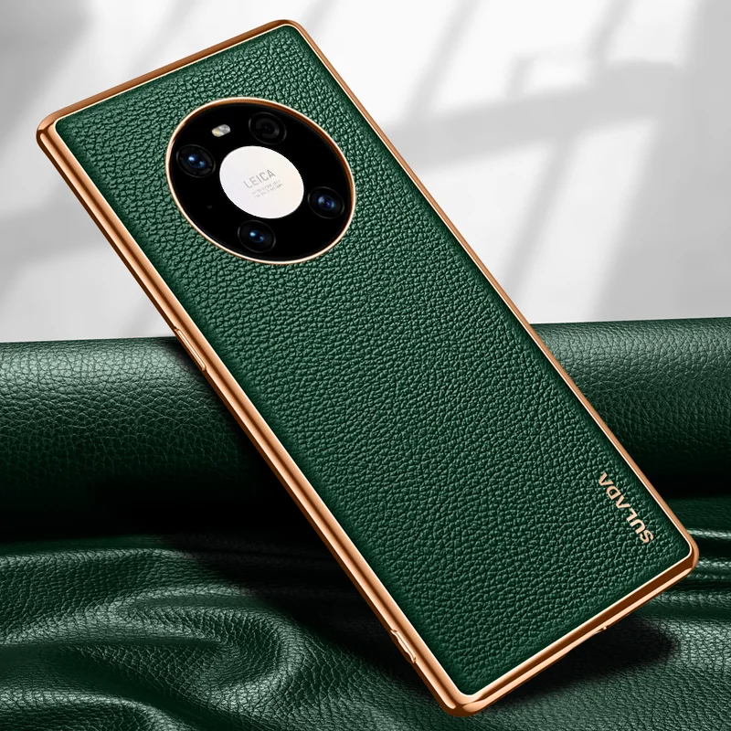 

Luxury Leather Case For Huawei Mate 30 PRO Back Cover Elegant Stream Plating Protector Business Stylish Anti-Fingerprint