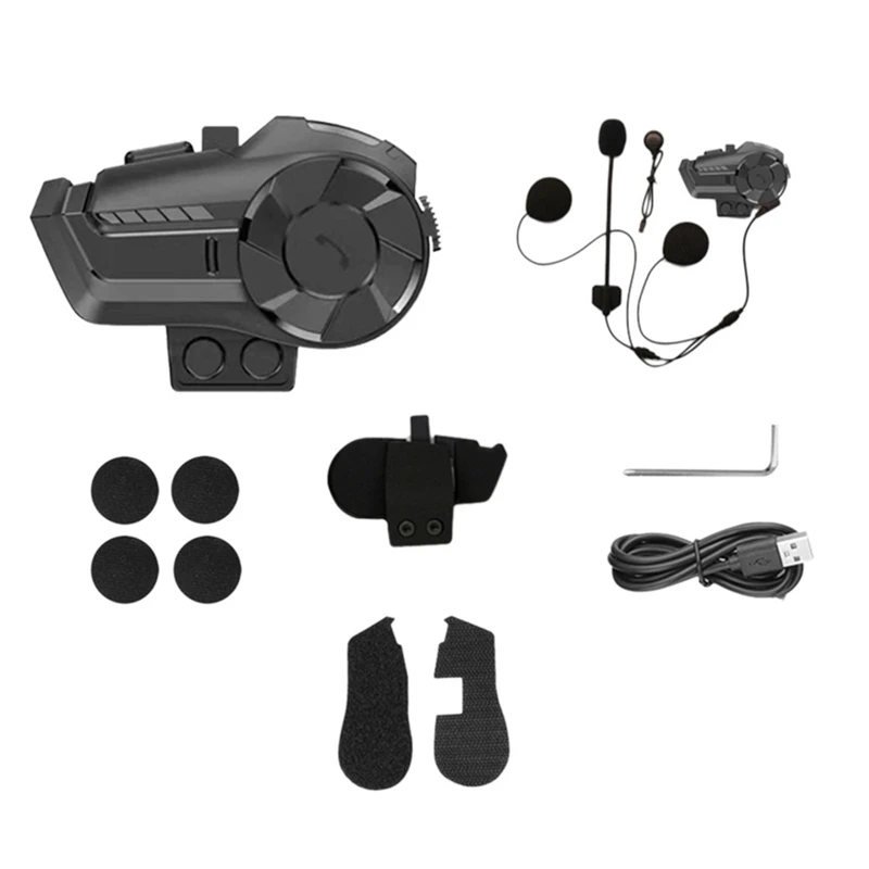 

Motorcycle 800M Bluetooth Helmet Intercom 2 Rider Pairing Interphone Headset With DSP CNC Noise Reduction Function