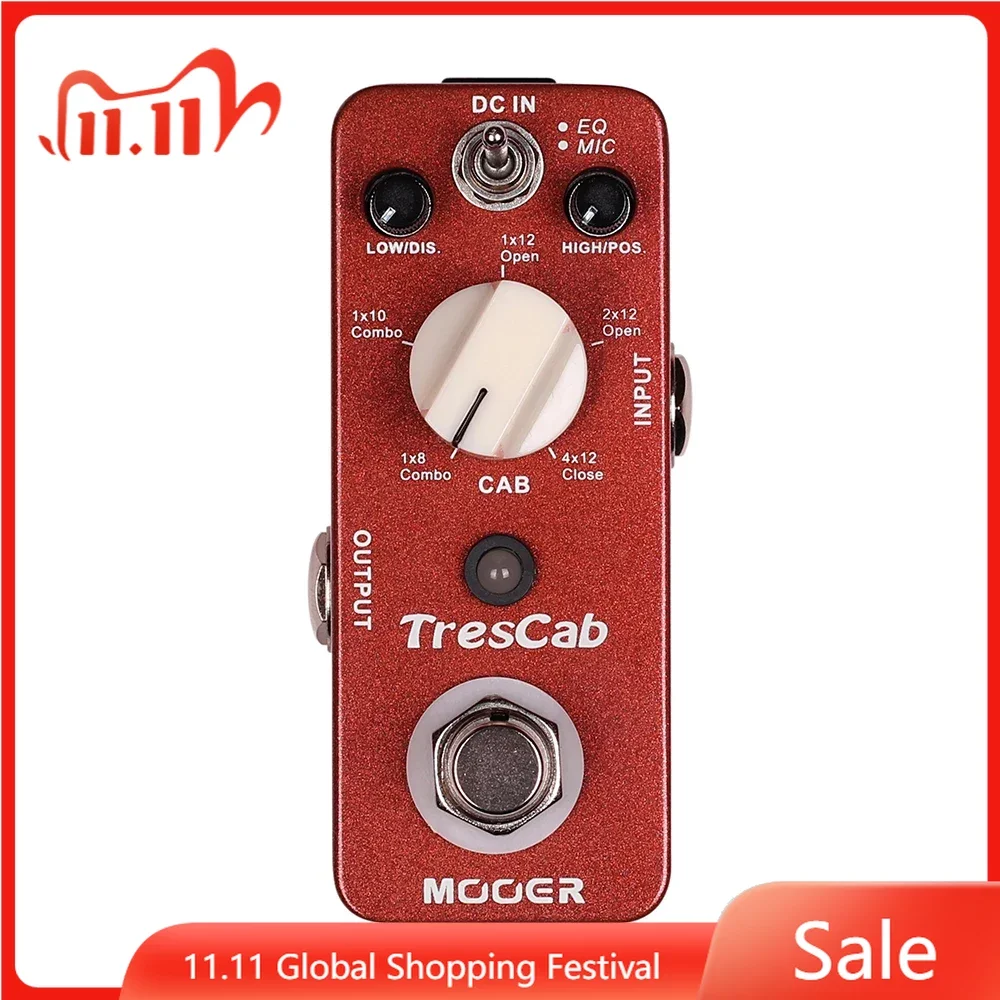 

MOOER TresCab Digital Cabinet Simulation Guitar Effect Pedal True Bypass Full Metal Shell Electric Guitar Parts & Accessories