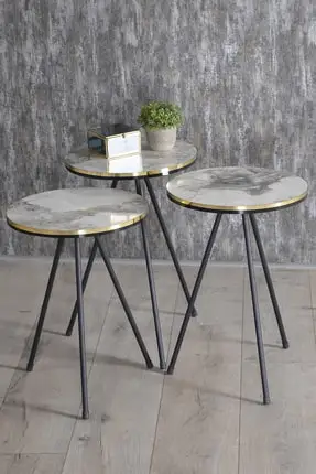 

Modern Zigon coffee table Black Metal Foot Double Gold coffee tables table basse furniture living room table