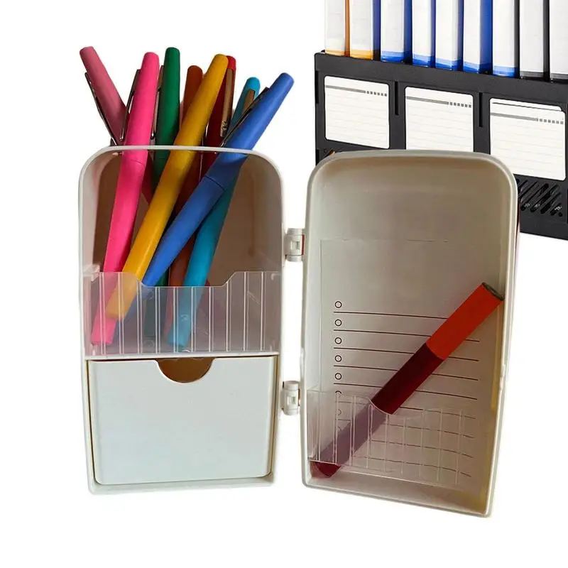Cup White Pen Holder Fridge Shape Dry Erase Marker Desk Hold