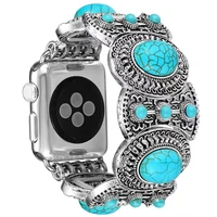 blue gem bracelet strap for apple watch 45mm 41mm 44mm 42mm 40mm women elastic wristband for iwatch series 7 6 5 4 3 se correa