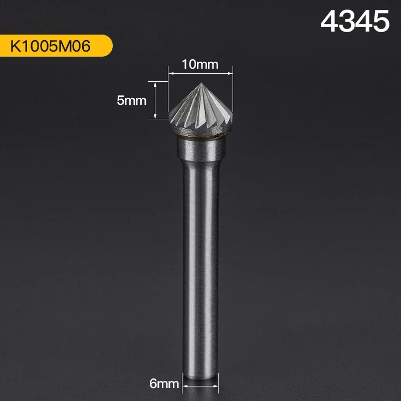 

Роторный напильник, твердосплавная шлифовальная головка, 6 ~ 16 мм, шлифовальная головка из вольфрамовой стали, конические металлические шлифовальные головки K-90 градусов, хвостовик 6 мм