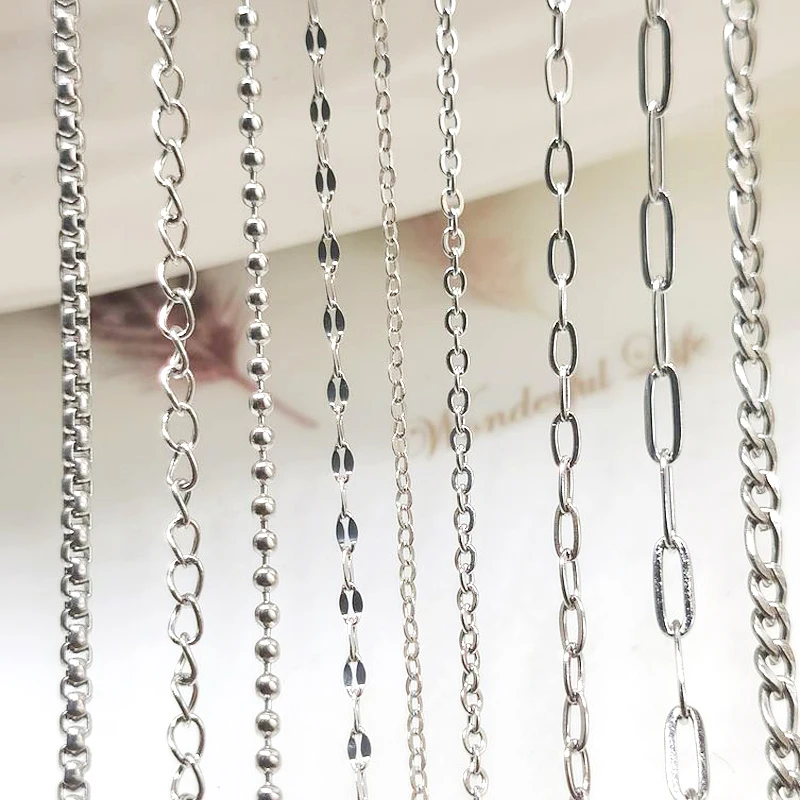 

2Meters Stainless Steel Chains Gold Chain Beads Beaded Chain for Jewelry Making Necklace Bracelet DIY Accessories Whoelsale