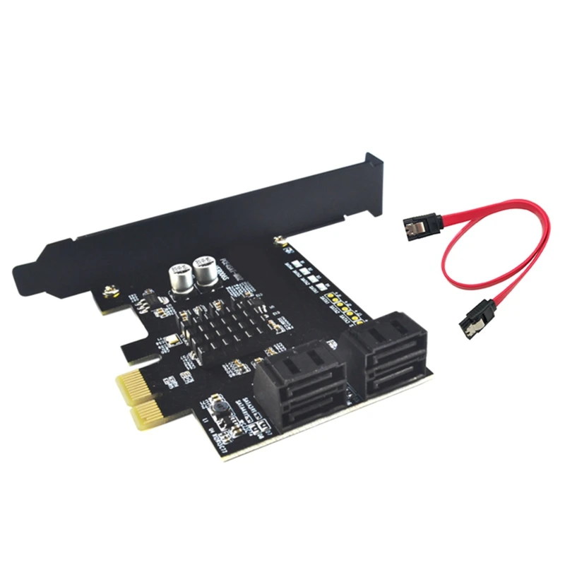 

PCI-E4 Ports Expansion Card Sata Controller Card PCI To SATA 3.0 88SE9215 Extended IPFS Hard Disk Raid Card+SATA Cable