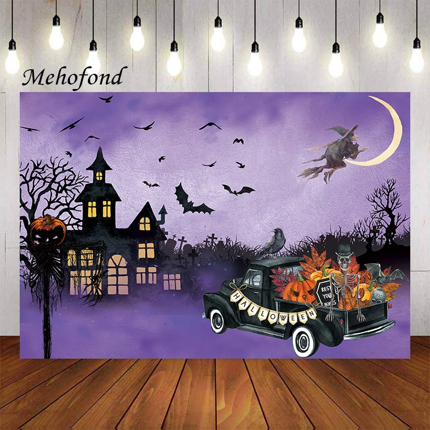 

Фотофон Mehofond счастливый Хэллоуин замок луна ночь Тыква для девочек мальчиков день рождения Фотостудия