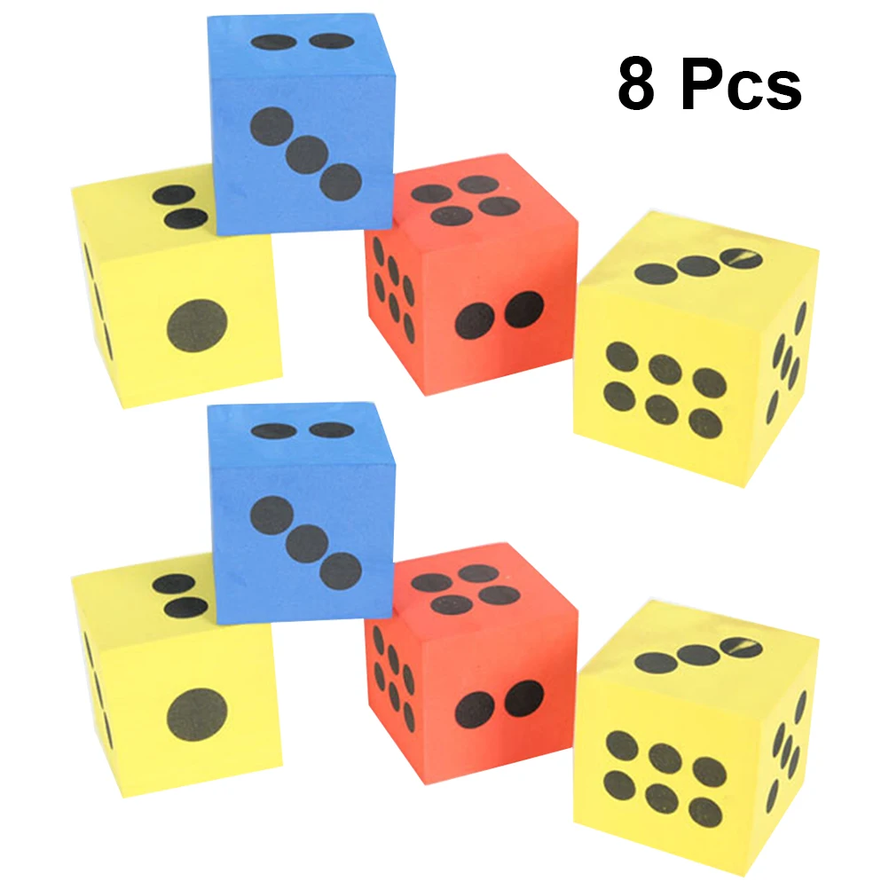 

8pcs EVA Dice Party Game Playing Dice Block Entertainment Dice Math Educational Toys Size L Random Color