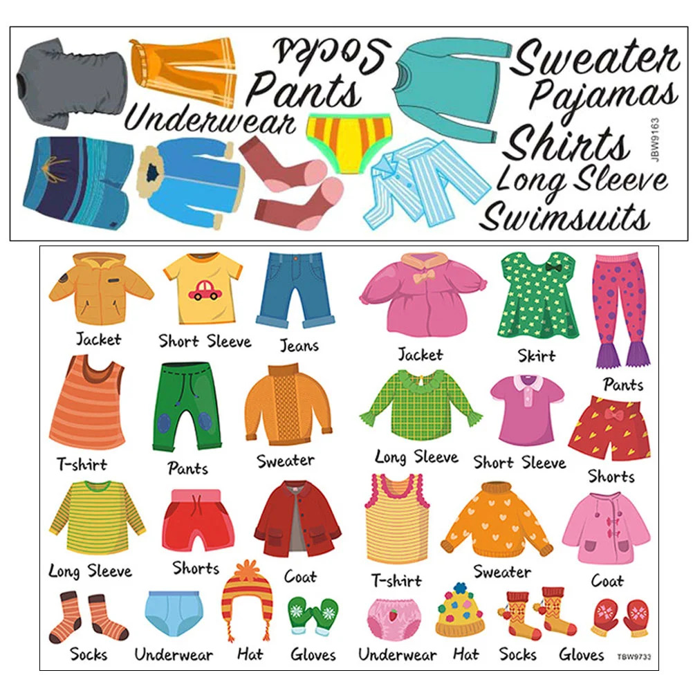 

Clothing Labels Kids Clothes Decals Dresser Wardrobe Sticker Wall Label Stickers Sort Outdoor Bench Cover Classification Closet