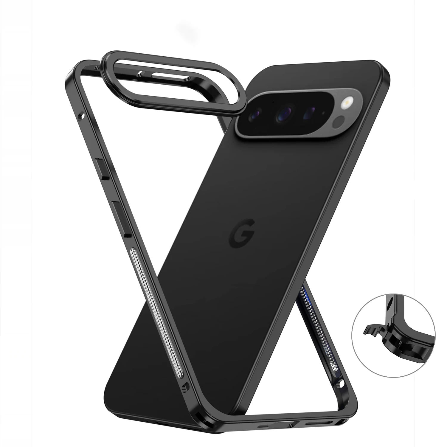 Фото Для Google Pixel 8 9 10 Pro XL 7pro Авиационная рамка из алюминиевого сплава, бампер, чехол для телефона, металлический объектив, рассеивание тепла, противоударный чехол №1