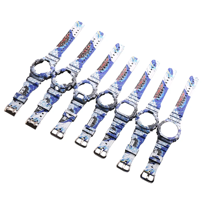 Modified Resin strap case for Casio G-SHOCK GMA GA110 BA110 DW5600 6900 Camo strap Unisex watch accessories