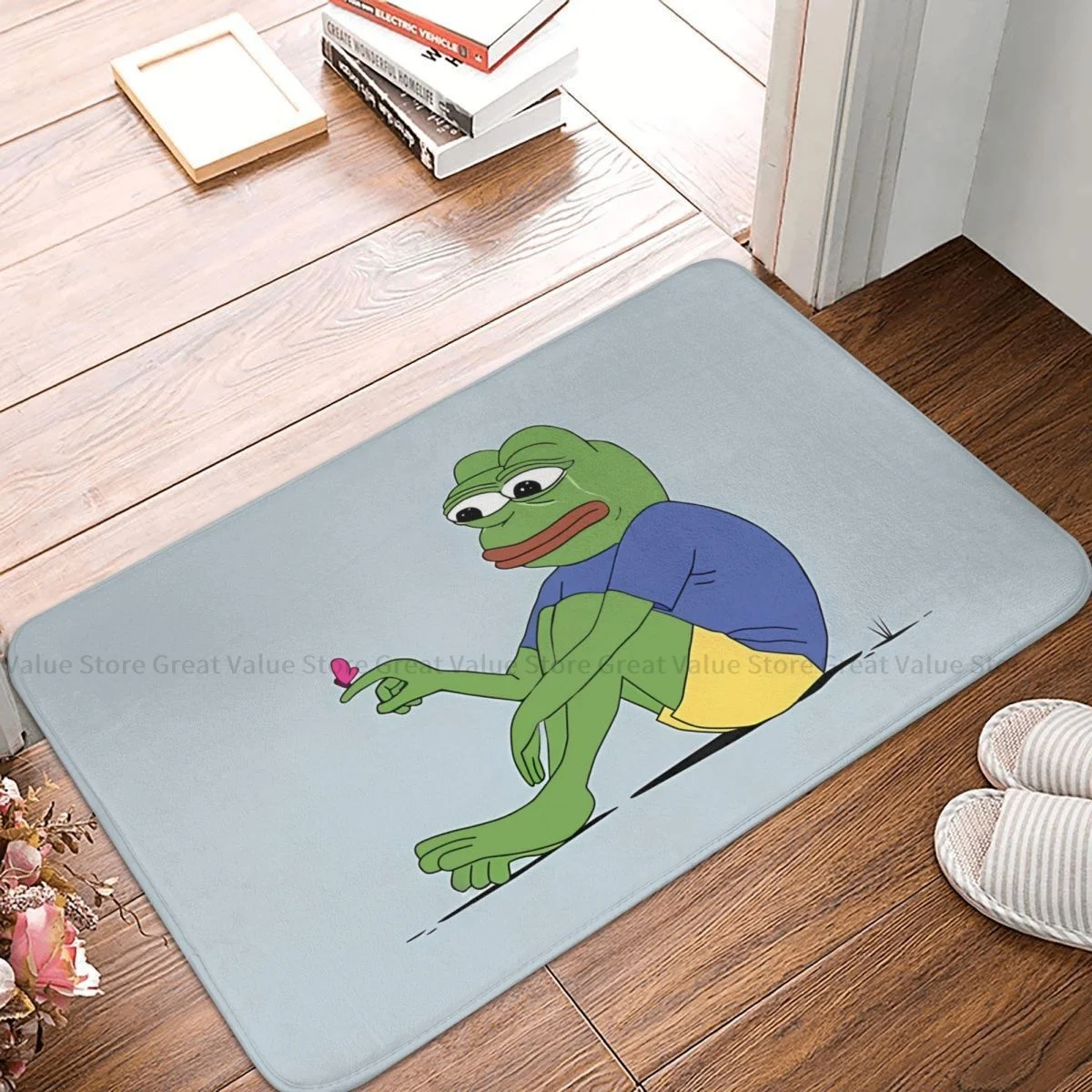 

Pepe The Frog Kitchen Non-Slip Carpet Meme Sad Crying Bedroom Mat Entrance Door Doormat Home Decoration Rug