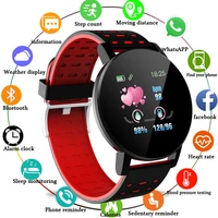 mens smartwatch 119 plus bluetooth smart watch men blood pressure fitness tracker waterproof sports watches round wristwatch