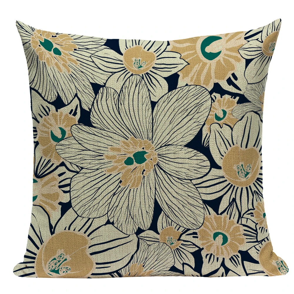 

Floral Upholstery Bedroom Cushion Cover Pillowcase European Style Retro Decorative Pillow Creative Flower Sofa 45x45 Chair E2229