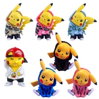 pokemon cute solid pvc tide clothes pikachu series hand held desktop ornaments childrens toys movable doll birthday gift