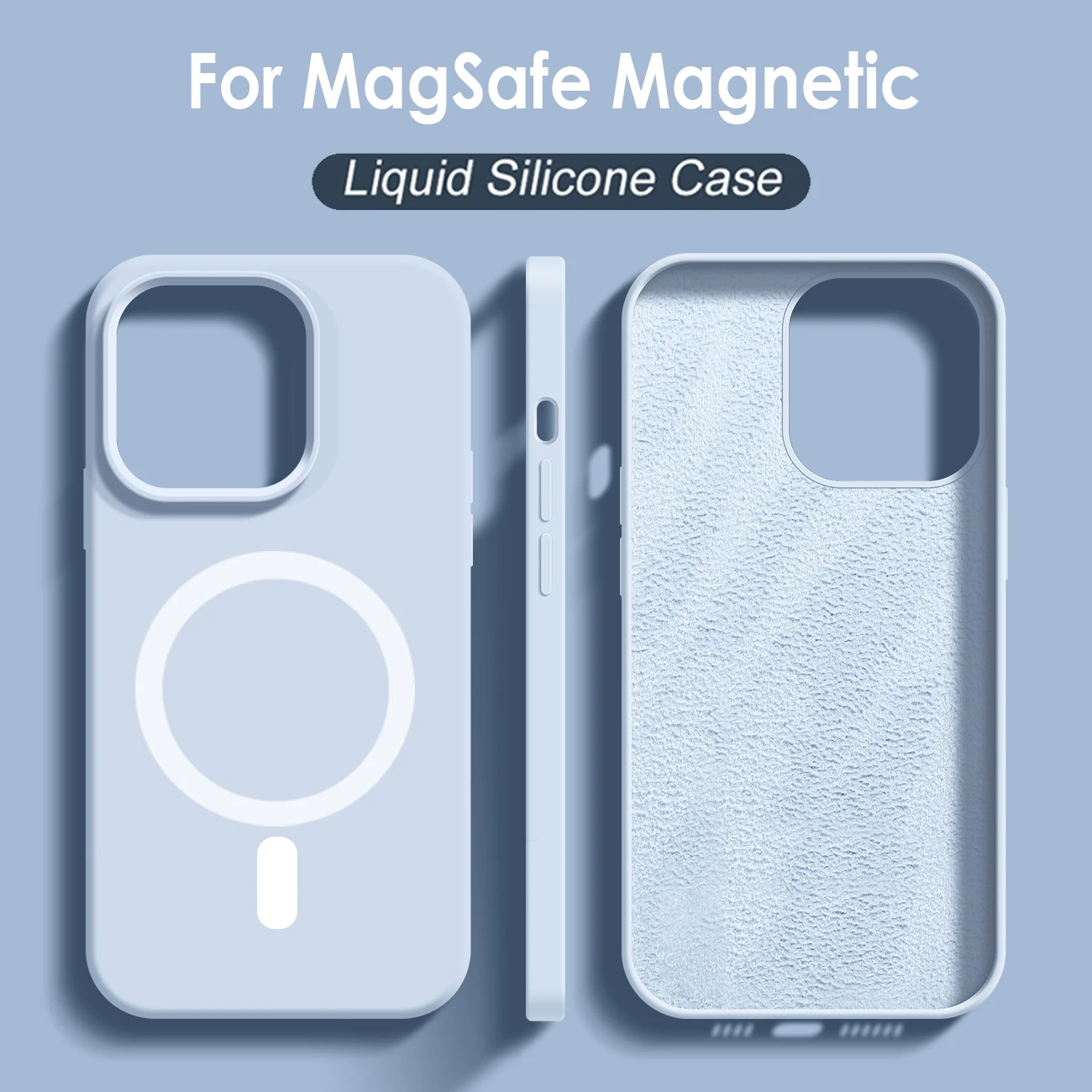 

Magnetic Liquid Silicone Phone Case For iPhone 14 Plus 13 12 11 Pro Max Mag Wireless Charger Safe Back Cover Accessories