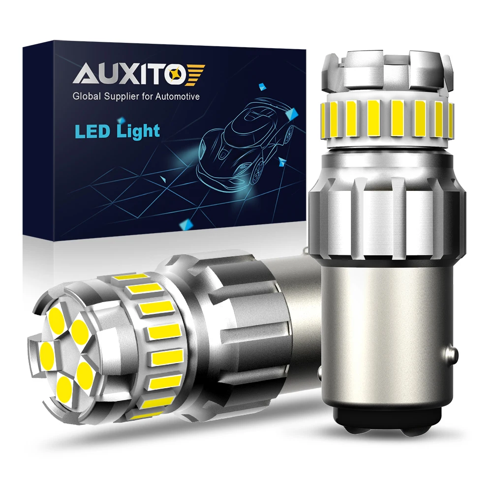 

Светодиодсветодиодный лампы AUXITO, P21/5 Вт, 1157, Bay15d, для парковки, стоп-сигнала, белый свет для Автомобильные фары, 12 В, 2 шт.