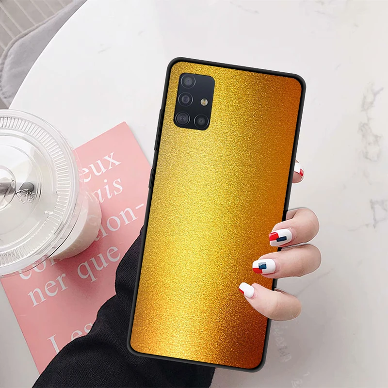 Модный золотой черный мягкий чехол для телефона Samsung M21 M31S M41 M51 M10 M20 M30S M40 A7 A8 A9 2018 A12
