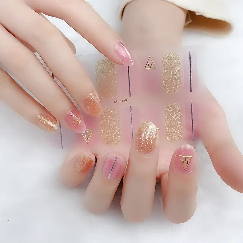 

3D Diamond Nail Sticker Full Sticker Daisy Nail Sticker Three-dimensional Color Diamond Bronzing Nail Sticker