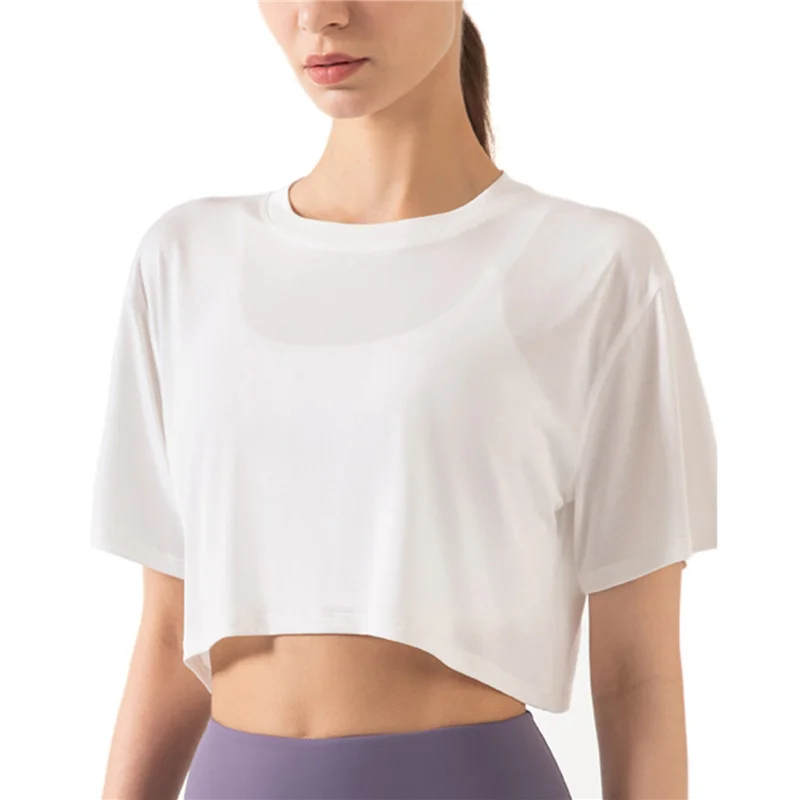 

Женская футболка с коротким рукавом и круглым вырезом, свободного покроя