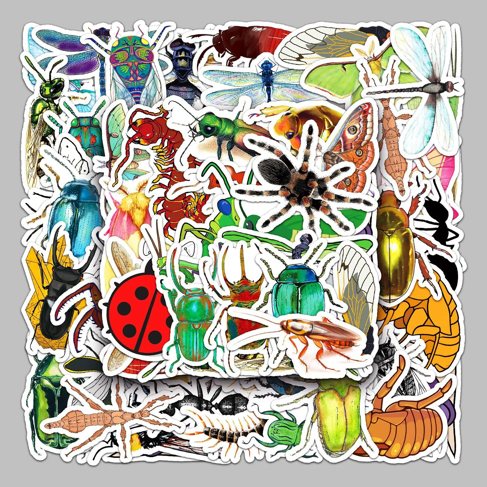 

10/30/50 шт., водонепроницаемые наклейки в виде насекомых