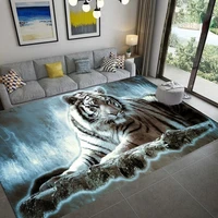 3d print floor mat leopard tiger lion cat non slip area rugs large mat for living room comfortable carpet soft rugs bedroom home