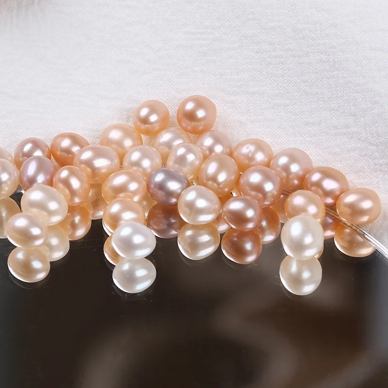 

Wholesale 6.5-7.5mm natural pink purple rice freshwater loose pearls beads