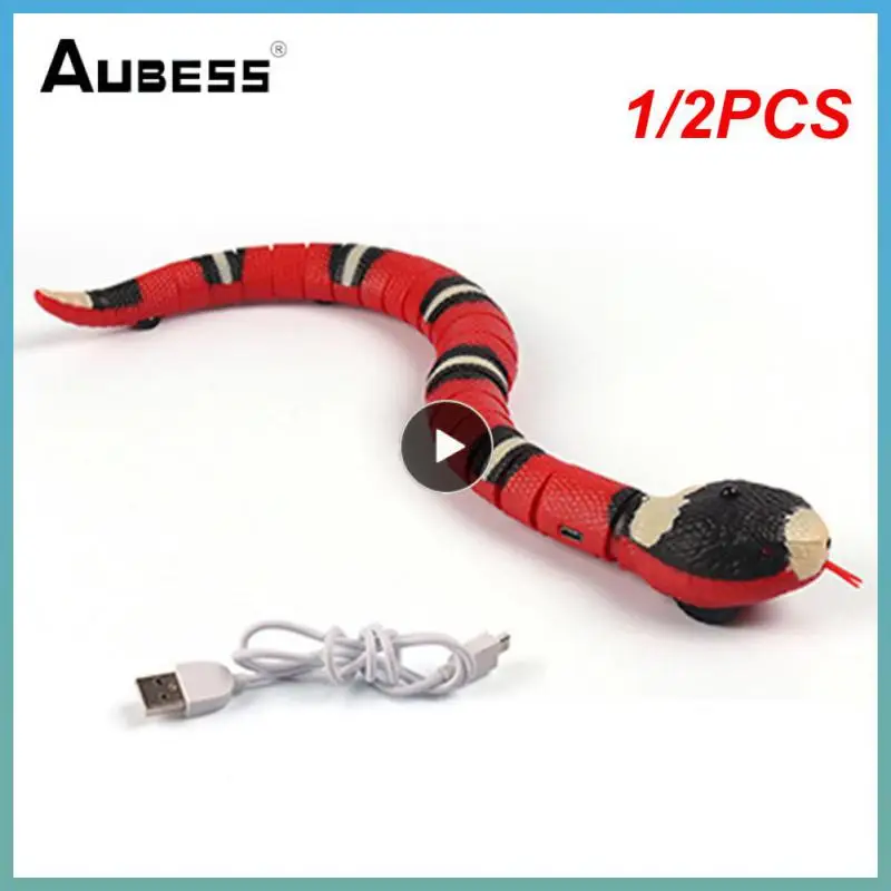 

1/2PCS Smart Sensing Interactive Cat Toys Automatic Eletronic Snake Cat Teasering Play USB Rechargeable Kitten Toys for Cats