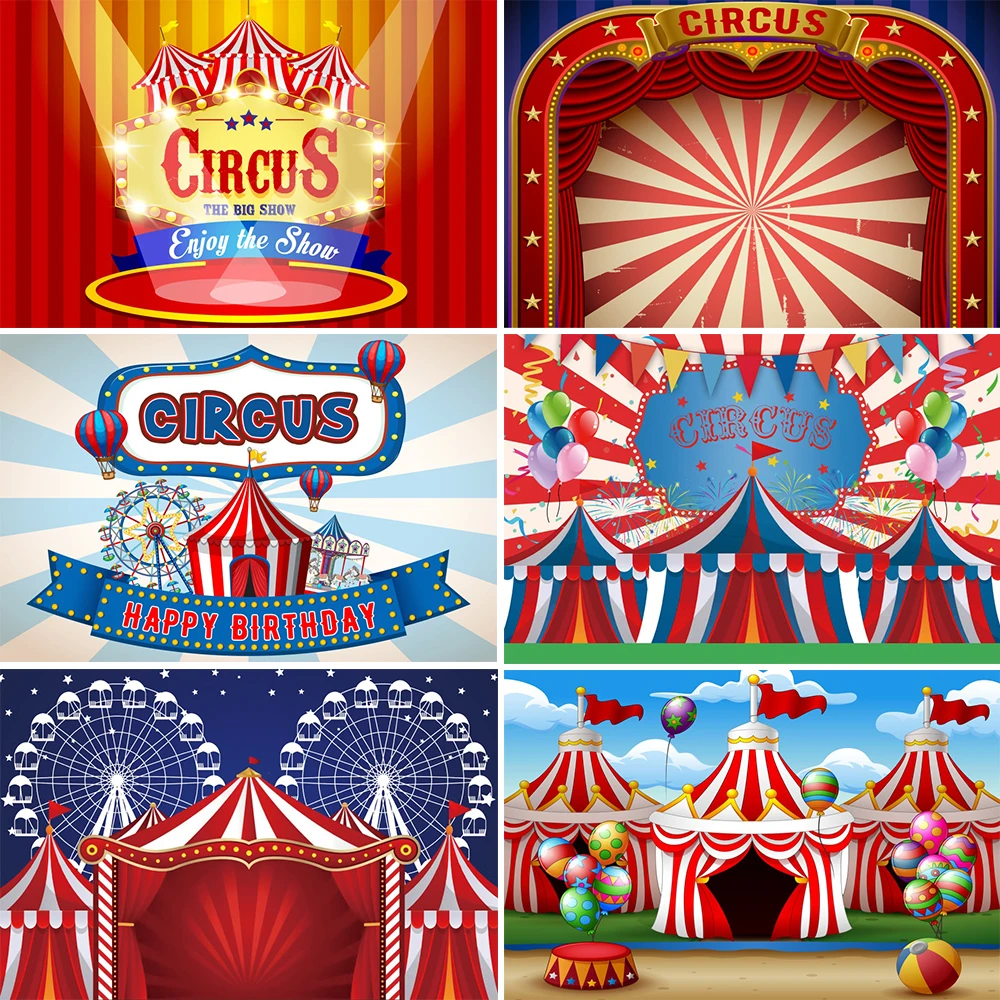 

Цирк ребенок день рождения фон новорожденные дети портрет фотография вечеринка украшение полоса фон фотография на заказ