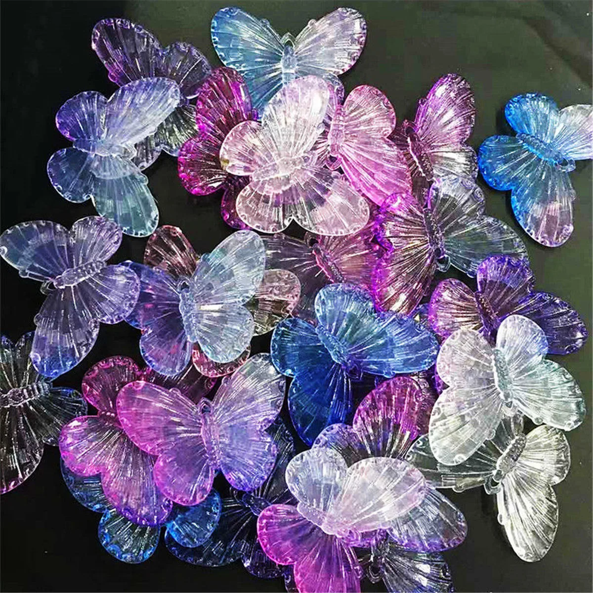 

4*3 cm Colors Butterfly DIY Chinese Characte Girl Handmade Beaded Glass Necklace Bracelet Jewelry Phone Bags Accessories Beads