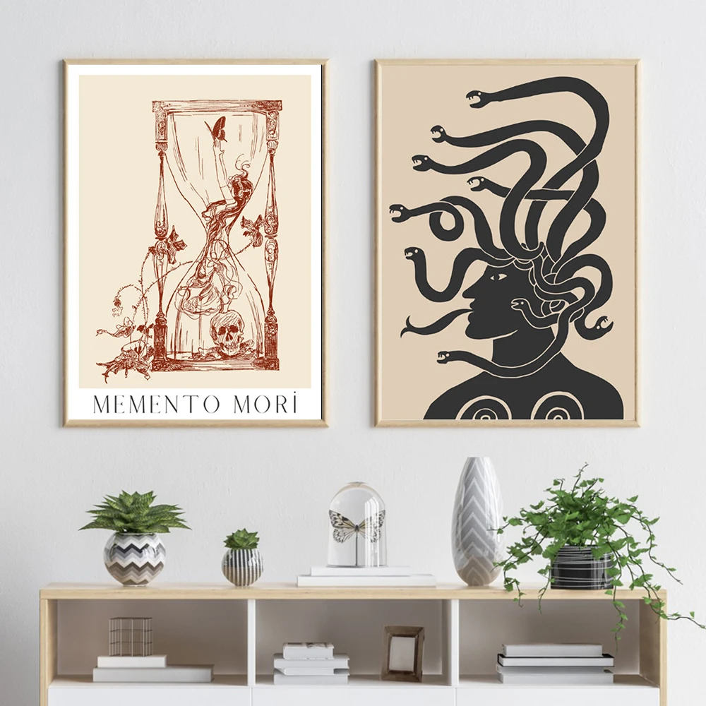 Настенный плакат Medusa с изображением змеи богини греческой мифологии настенный и