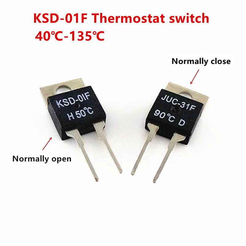 

40 50 60 70 80 90 100 градусов NC нормально закрытый НЕТ нормально открытый 1,5 А термовыключатель датчик температуры термостат KSD-01F JUC-31F