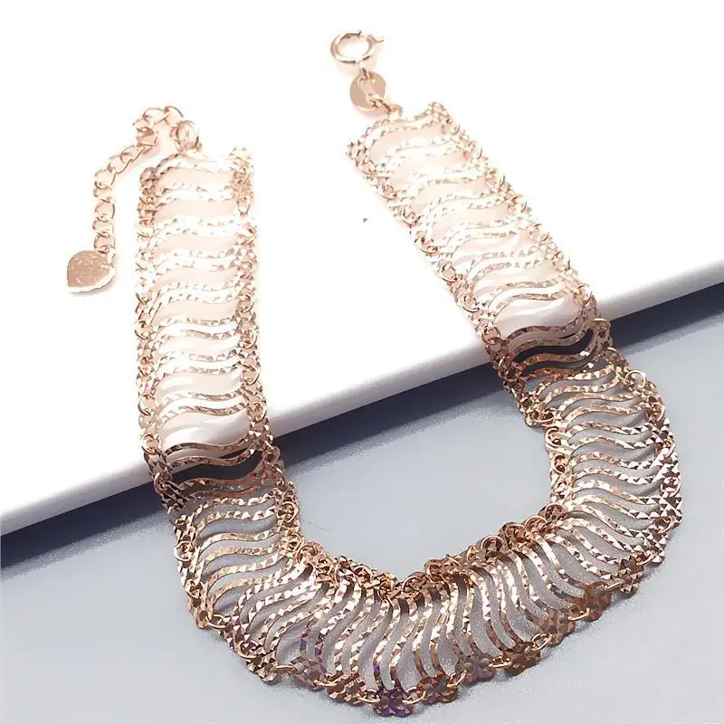 

Женский браслет из розового золота 585 пробы, с золотым покрытием