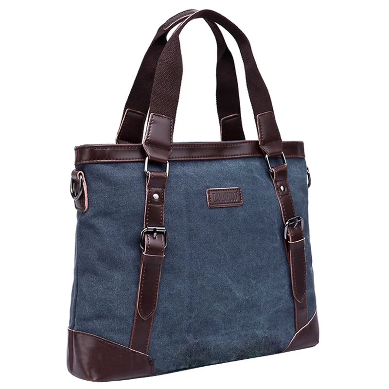 

Retro Grid Bag Messenger Casual Computer Horizontal Men's Handbag Business Shoulder Youth School Leather Bag Mezzanine Bag
