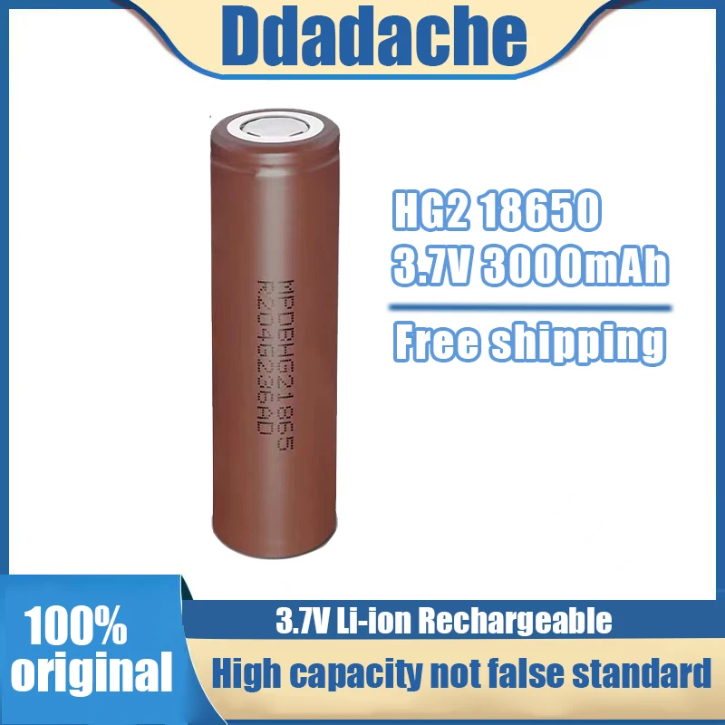 

New Original 3.7V18650battery HG2 3000mAh LithiumRechargeable Battery Continuous Discharge 30A for Drone Power Tools Screwdriver