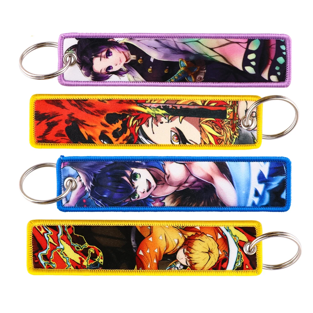

Anime Key Chain for Men Women Embroidery Key Fobs Holder Japanese Manga Key Tag Key Ring Fashion Accessories Gifts