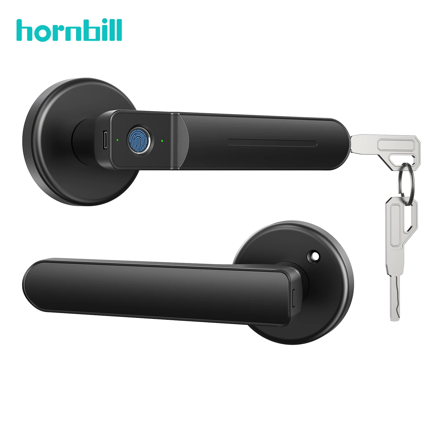 Hornbill Fingerprint Door Lock Bedroom Handle Biometric Door Lock Auto Security Protcrection For Indoor Home Office Apartment