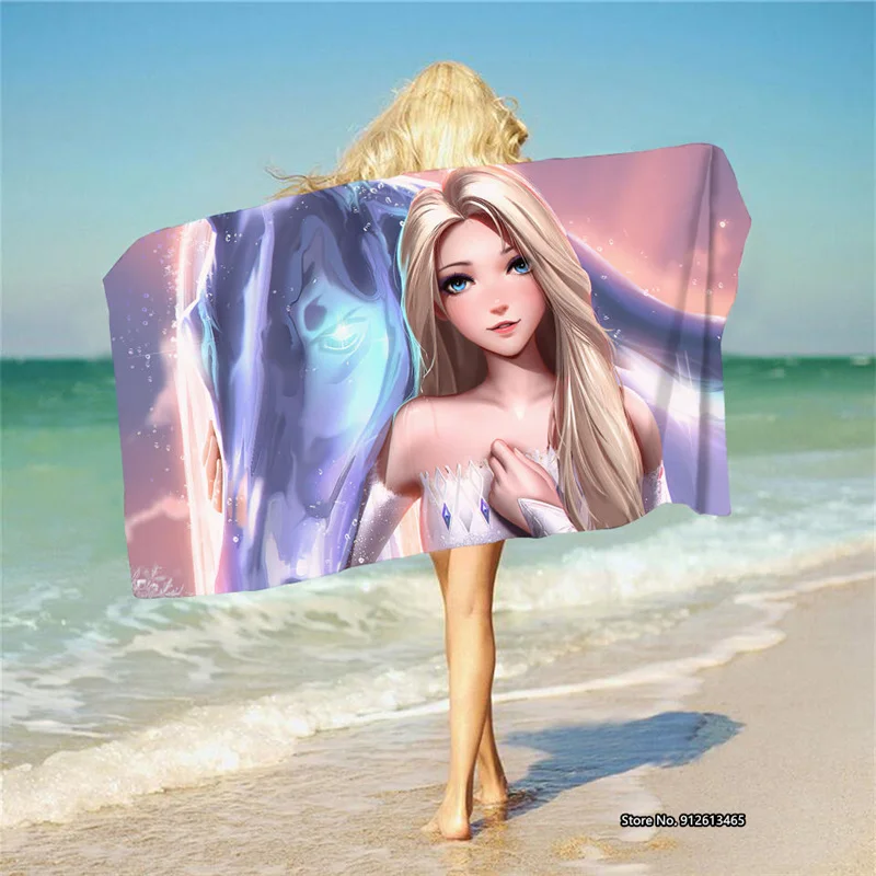 Полотенце для ванны с изображением персонажа Эшаана из фильма «Холодное сердце» Диснея, печатное цифровым методом 3D, из микрофибры, квадратное, подходит для использования в ванной и на пляже.