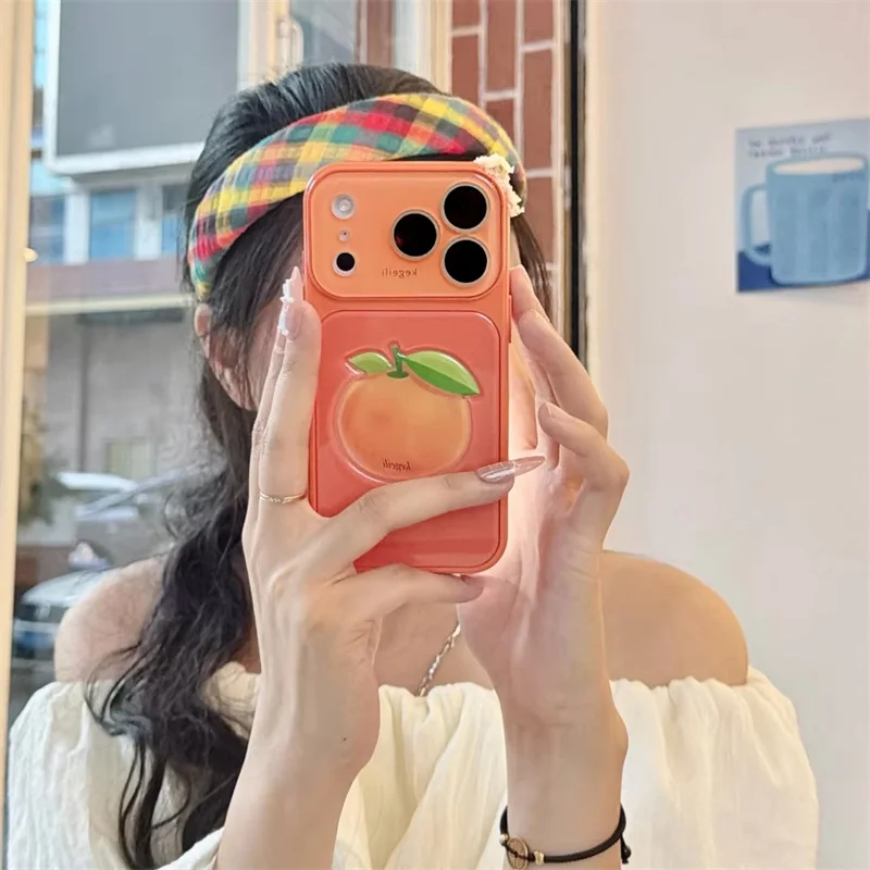 Фото Милый 3D-чехол для телефона с фруктовым принтом для iPhone 17 16 15 14 13 12 Pro Max в корейском стиле с узорами груши, апельсина, гуавы, лимона, черники. №3