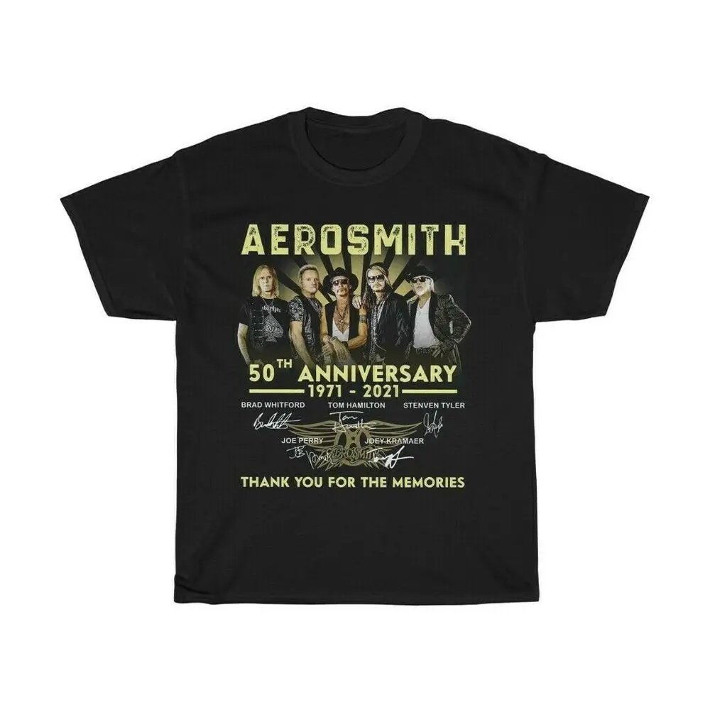 

Aerosmith Band 50th Anniversary Signed Black S-3XL T-Shirt