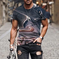 2022summer new 3d printing streetwear hip hop oversized t shirt for men casual personality fashion comfortable punk tops