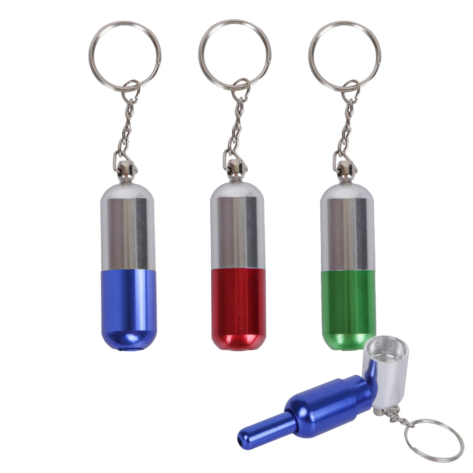 

Portable Metal Smoking Pipe Covert Tobacco Pipes for Weed with Keychain Dry Herb Weed Accessories Easy to Assemble and Clean