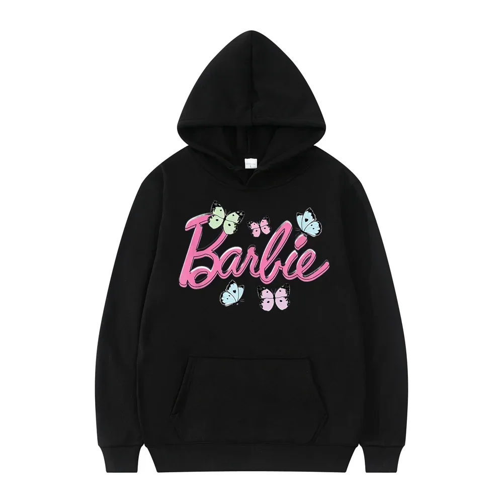 Женская винтажная толстовка с капюшоном и принтом Барби Y2k