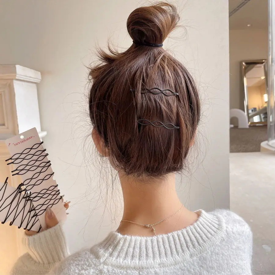 

6/12pcs Invisible Broken Hair Clip Tiara Tool Roll Curve Needle Invisible Hairpin Bangs Clip Professional Hair Style Accessories
